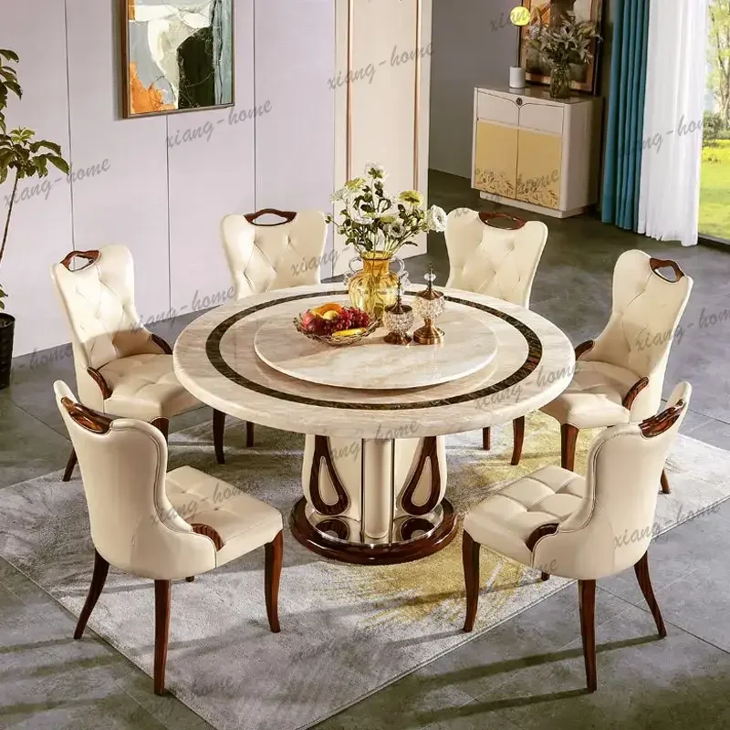 Kitchen Round Restaurant Tables Luxury Design Lounges Dinette Dinner Table Console Lounges Mesas De Restaurante Furniture Home