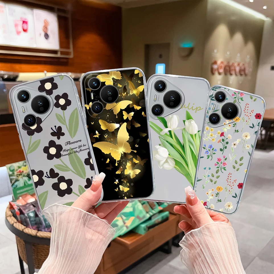 For Huawei Pura 70 70 Pro 70Ultra Case Panda Silicone Soft TPU Clear Durable Cover For Pura70 Ultra Funda Pura70Pro Coque Carcas