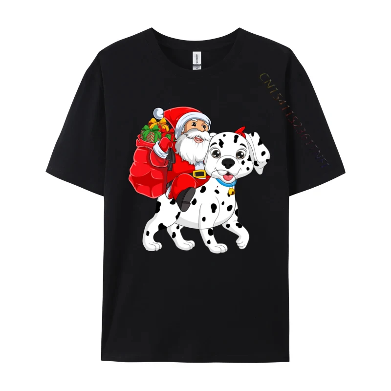 

Matching Family Funny Santa Riding Dalmatian Dog T-Shirts Tops Shirts New Coming O-Neck Casual 100% Cotton Men's T Shirts