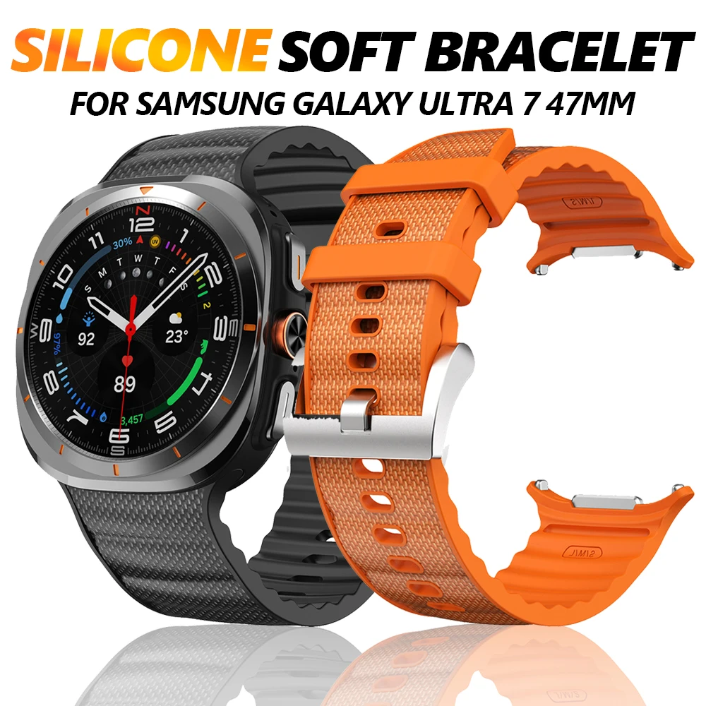 الرجال سيليكون حلقة حزام لسامسونج غالاكسي الترا ساعة 7 47 مللي متر في الهواء الطلق الرياضة الفرقة لسامسونج غالاكسي الترا 7 47 مللي متر لينة سوار