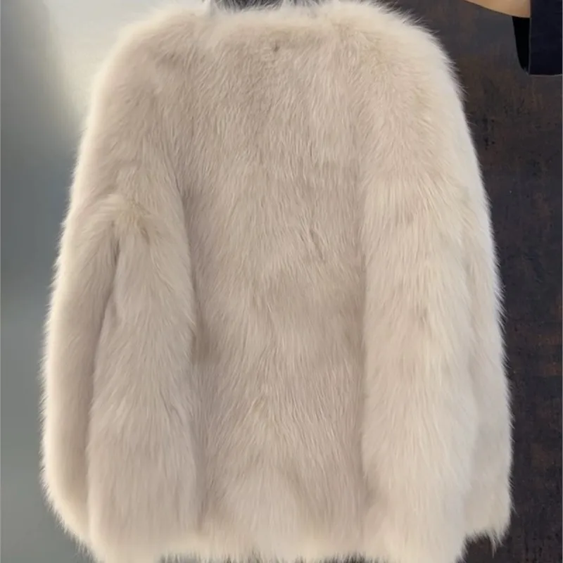 เสื้อโค้ทขนเฟอร์เทียมสำหรับผู้หญิง ความยาวปานกลาง เสื้อแจ็คเก็ตฤดูหนาวบุขนหนานุ่ม พร้อมขนฟ็อกซ์เทียมหนา อุ่นสบาย สำหรับผู้หญิง เสื้อโค้ทฤดูหนาวที่หรูหรา