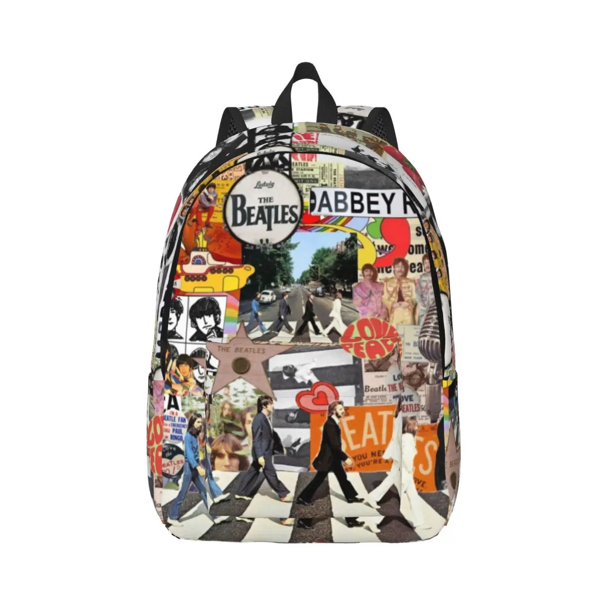 Harajuku The Beatle Memebers Art Printed Lightweight Casual Schoolbag For School, Outdoor, Shopping, Office