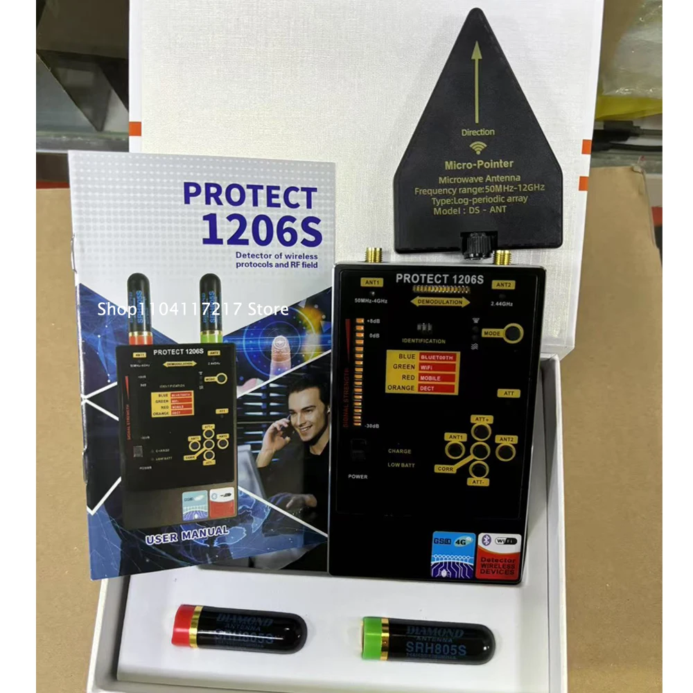 1206S Camera Detector Anti Spy Camera and Microphone Wiretapping Scanner GPS Tracker Detect RF Cam Detectors Spy Hacker Gadgets view 6