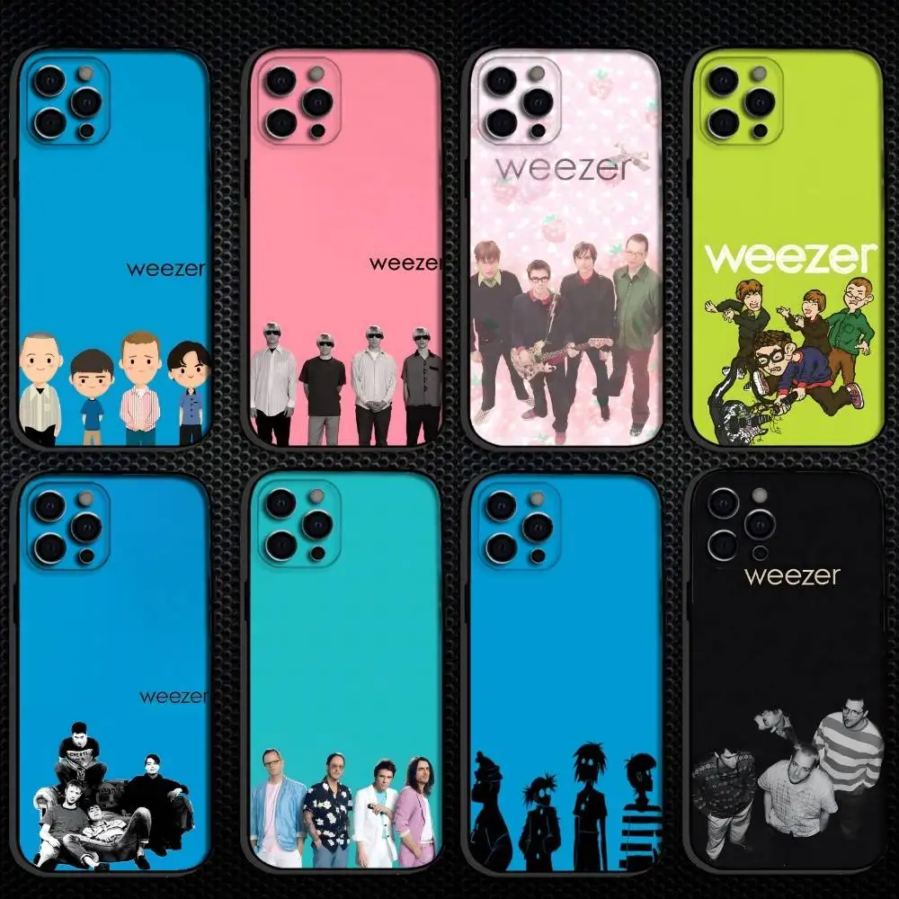 

Band W-Weezer Phone Case For iPhone 16,15,14,13,12,11 Plus,Pro Max, Others Soft Black Cover