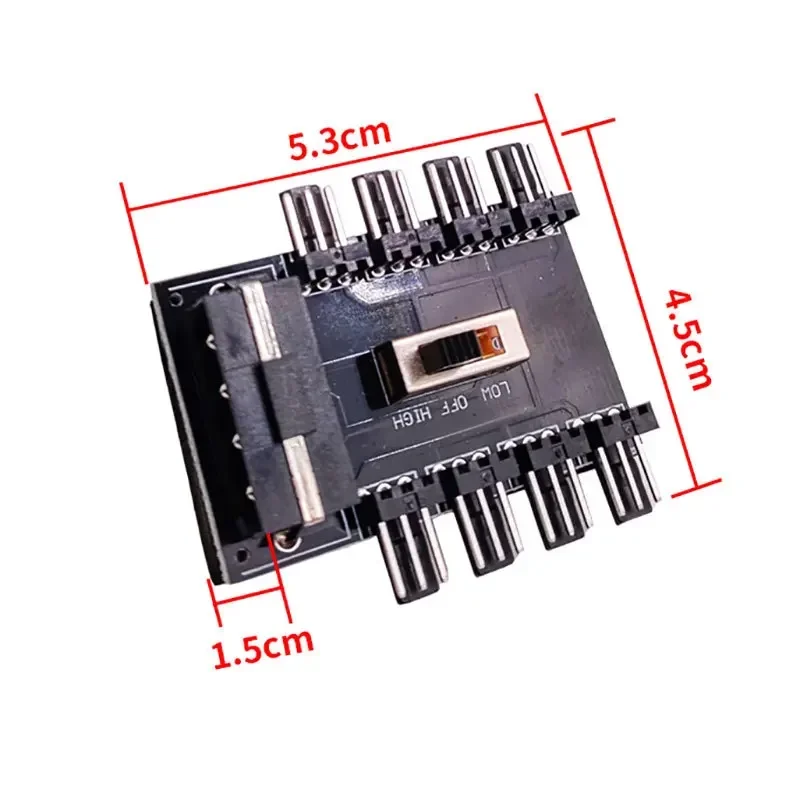 Fan Hub 1 To 8 3Pin Pwm Sata Molex Splitter PC Mining Cable 12V Power Suppply Cooler Cooling Speed Controller 4PIN/SATA Adapter