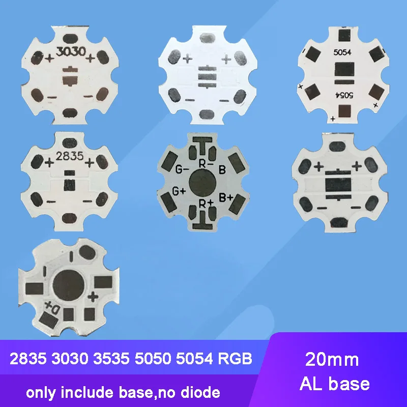 10 sztuk 50 sztuk LED płytka drukowana podłoże radiator 20mm płyta podstawowa dla LED 2835 3030 3535 5050 5054 dioda RGB