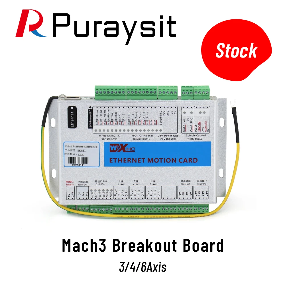 XHC Mach3 Breakout Board 3 4 6 Axis Ethernet Motion Control Card 2000KHz Support Windows7 10 for CNC Enrgaver Lathe Machine