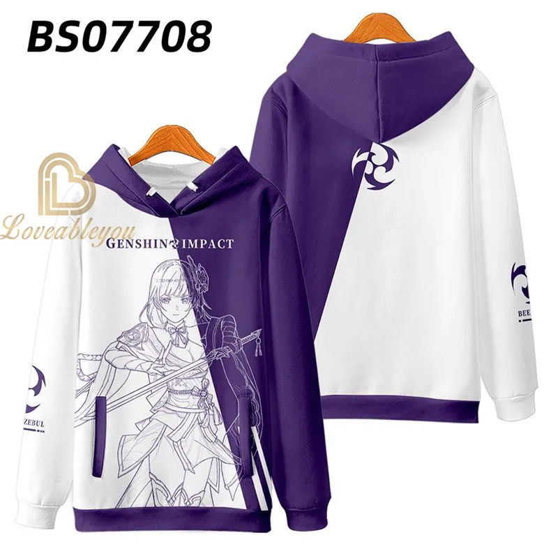 4T-45T Clothing Genshin Impact Hoodies Children Kids Boys Girls Long Sleeve Hoodies Sweatshirt Autumn Outwear Men Jacket