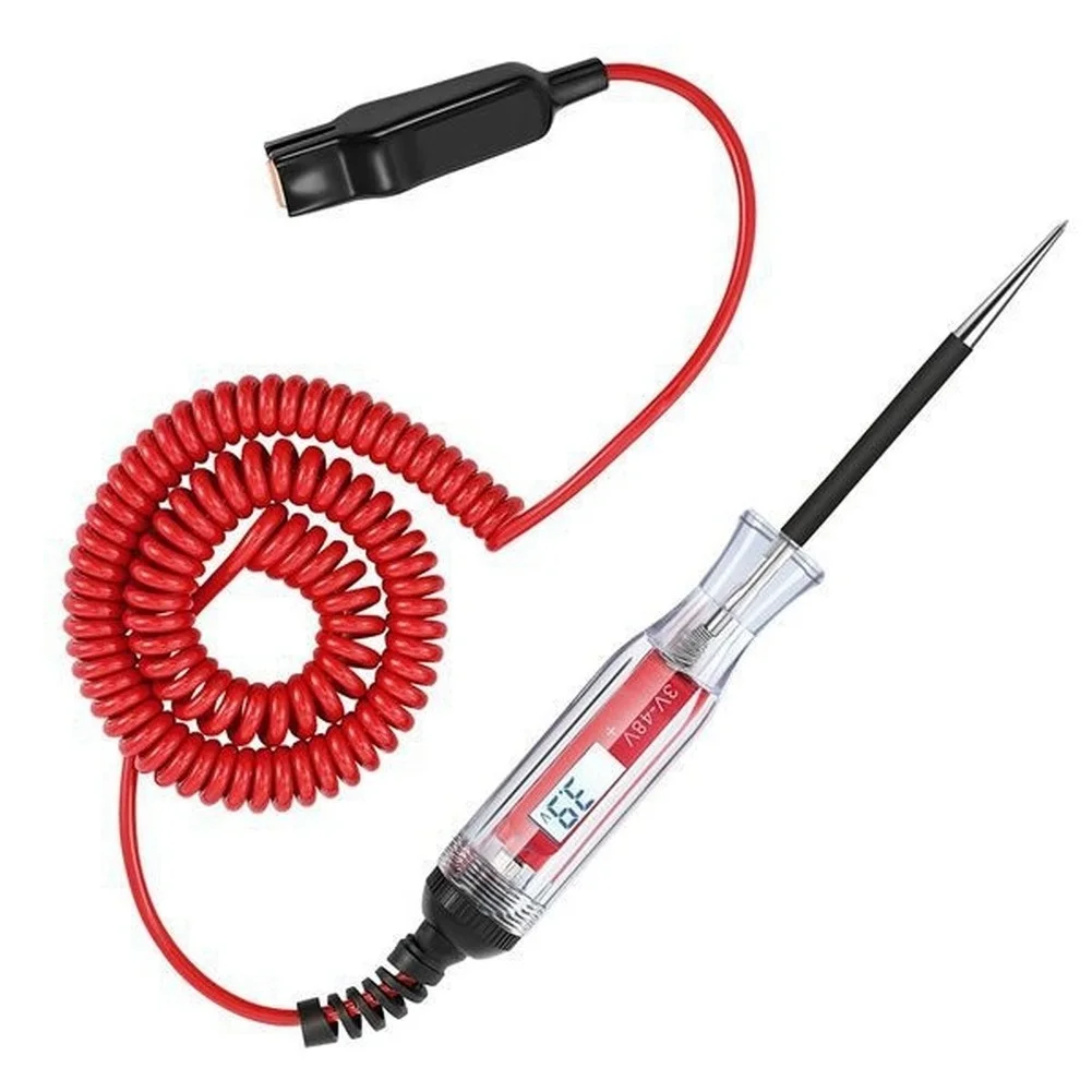 

LCD Backlight Meter Voltage Tester Stainless Steel Clips Steel Probe Leads 140-inch Spring Cable Voltage Tester