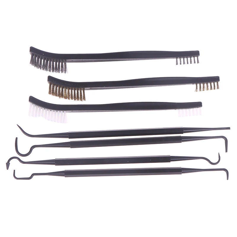 7 pçs kit de limpeza de rifle ao ar livre/3 pçs escova/4 pçs escolher peças de automóvel escova mecânica acessórios acampamento ferramenta limpeza