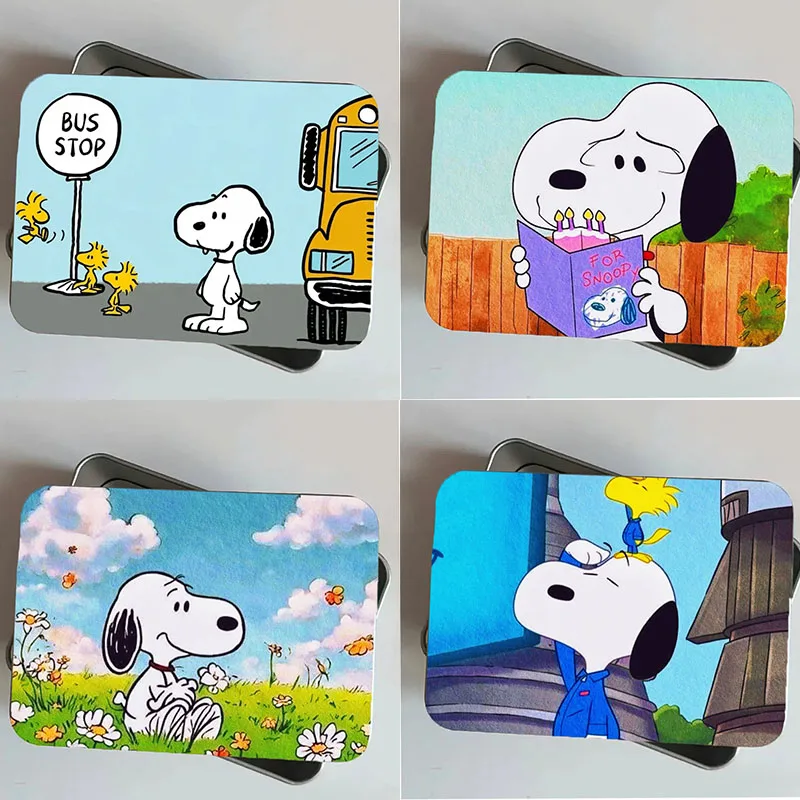 

Коробка для хранения комиксов Snoopy, креативные изысканные студенческие учебные принадлежности, ластик, аккуратные железные банки для хранения, коробки, канцелярские принадлежности, подарок на день рождения