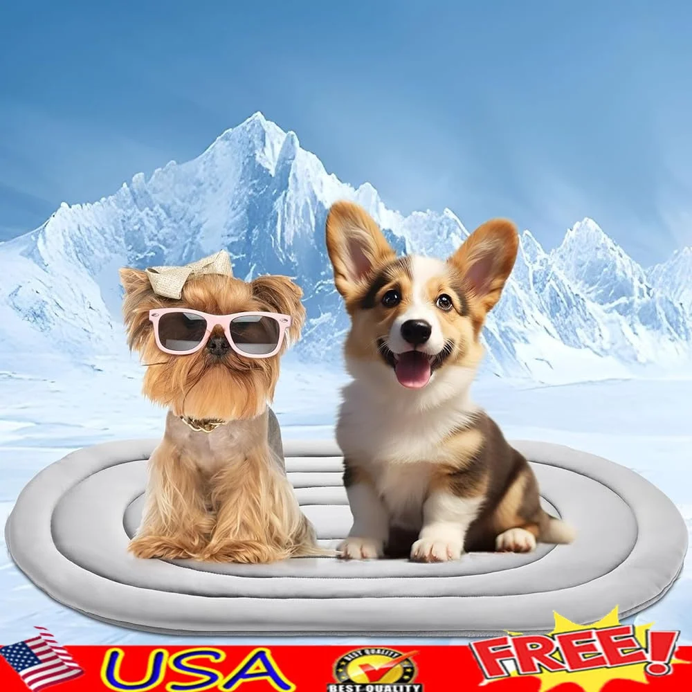 

Pet Cooling Mat Reversible Summer Dog Bed Ice Silk Cotton Washable Lightweight Outdoor Indoor Comfort Pad Cats Dogs
