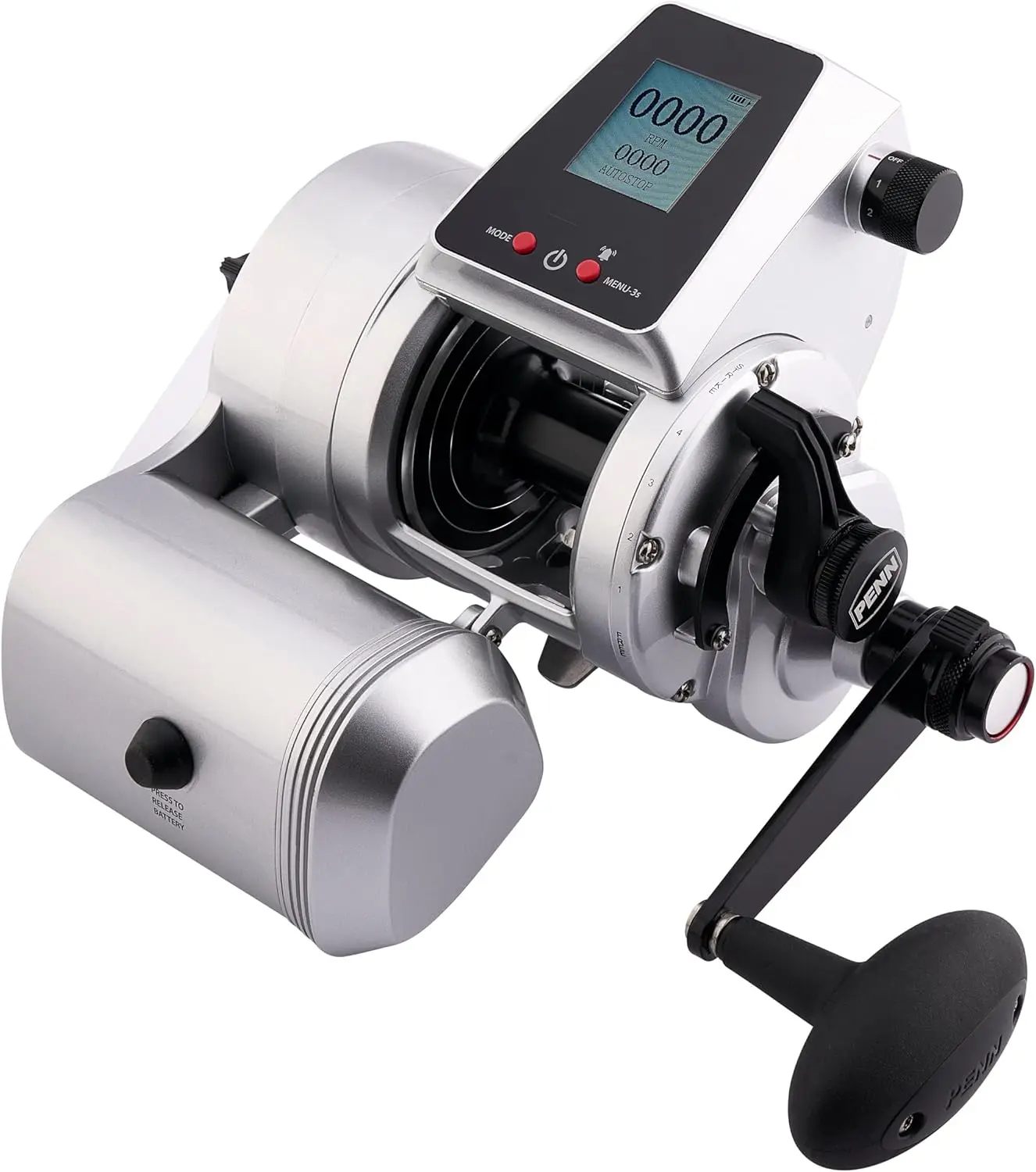 Electric Reel Fishing Reel Kit, Includes Reel, Battery, and Charger