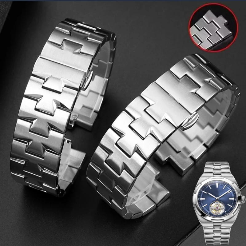 

Сменный ремешок для часов из нержавеющей стали для Vacheron Constantin Overseas 47450/47040 — твердый браслет с изогнутым концом 7 мм, 8 мм, 8,5 мм