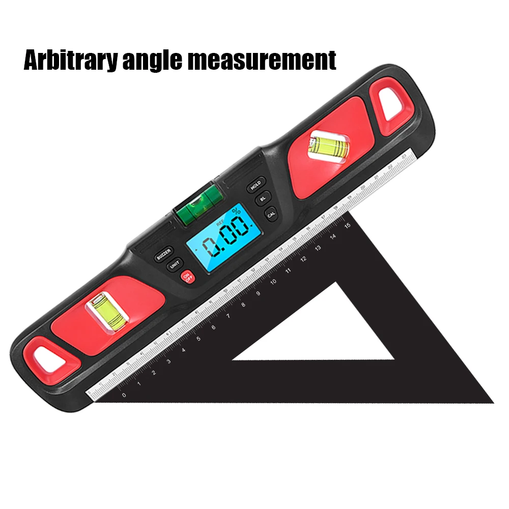 360 degree Angle Finder Protractor Bubble Electric Level Inclinometer Horizontal Scale Ruler Digital Spirit level