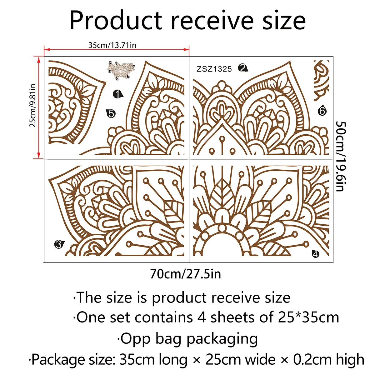Modern PVC Wall Decal Featuring Lotus Mandala Design for Stylish and Flexible Home Decoration with Easy Application and Removal