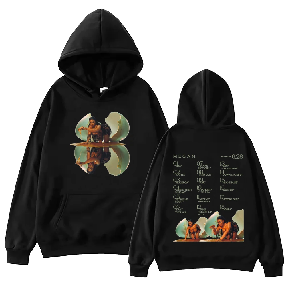 

Megan Thee Stallion Megan Hoodie Harajuku Hip Hop Pullover Tops Popular Music Sweatshirt Fans Gift