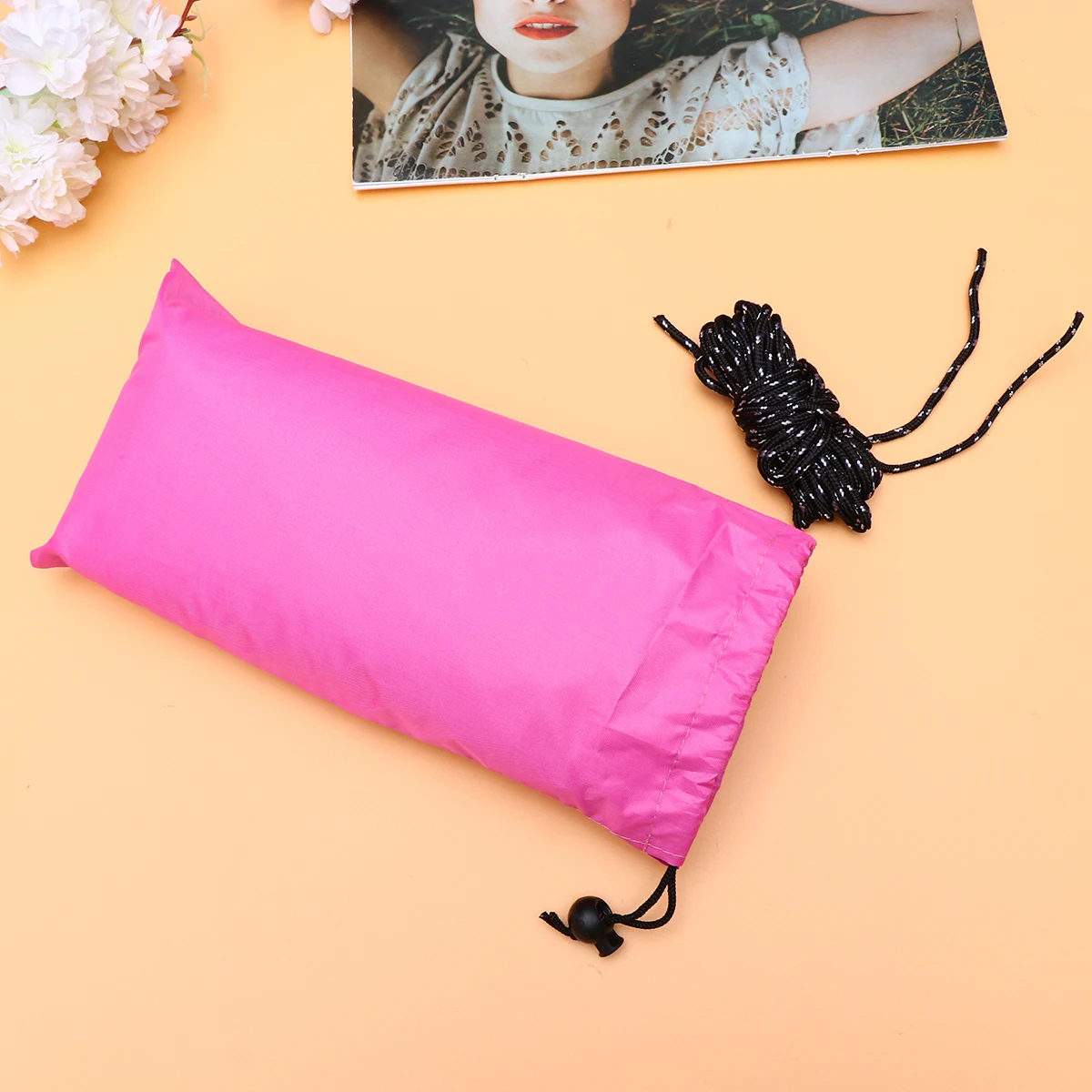 

Sand Sunscreen Canopy Cloth Beach Shade Triangle Tarpaulin Waterproof Pink Camping