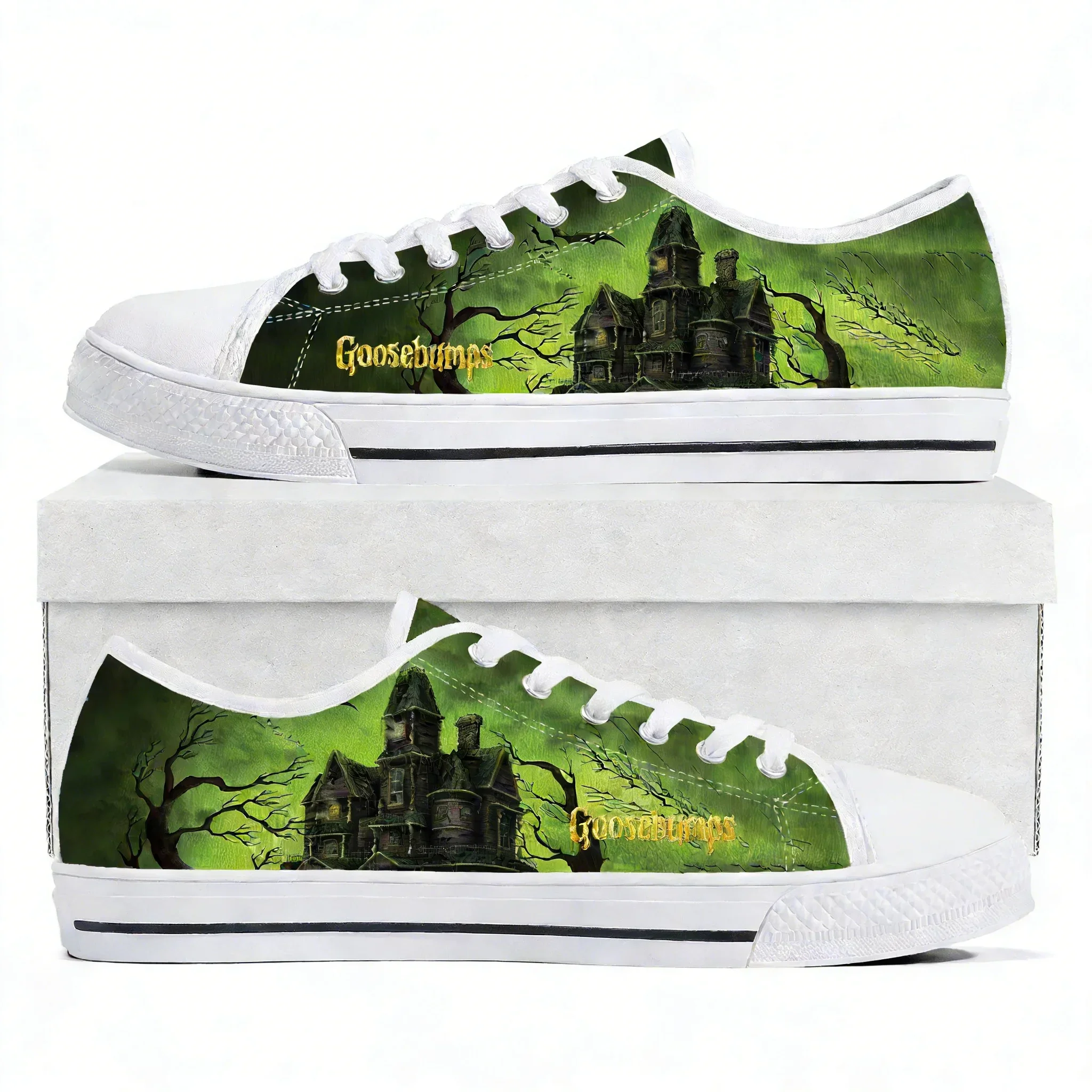 

Кеды Goosebumps Low Top: высококачественные кроссовки для мужчин, женщин и подростков, повседневные модные кеды из канваса с узорами, удобная обувь, индивидуальный дизайн