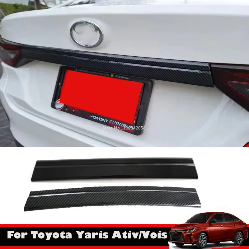 

For Toyota Yaris Ativ/Vois 2023 2024 ABS License plate frame Rear trunk Tail Gate Lid lower decorate strip Exterior Accessories