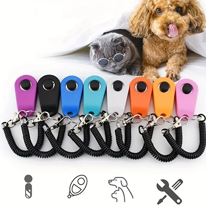 Pet clicker ring trainer sound interactive ring, fingertip dog trainer cat and dog universal ring, long bracelet