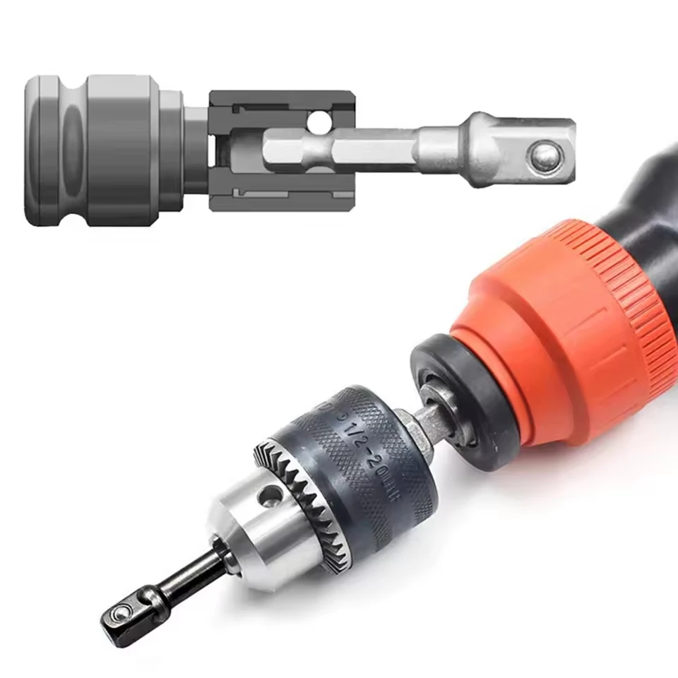 3pcs Impact Drill Bit Socket Adapter 1/4 3/8 1/2" Nut Driver Sockets Hex Shank Extension For Screwdriver Hand Tool