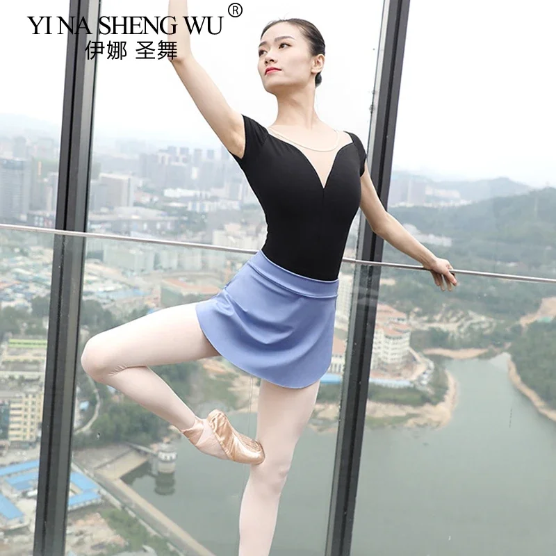 Jupe de Ballet adulte robe de danse Ballet Tutu femmes ballerine vêtements de danse côté fendu Ballet jupe courte été jupe de Ballet 8 couleurs