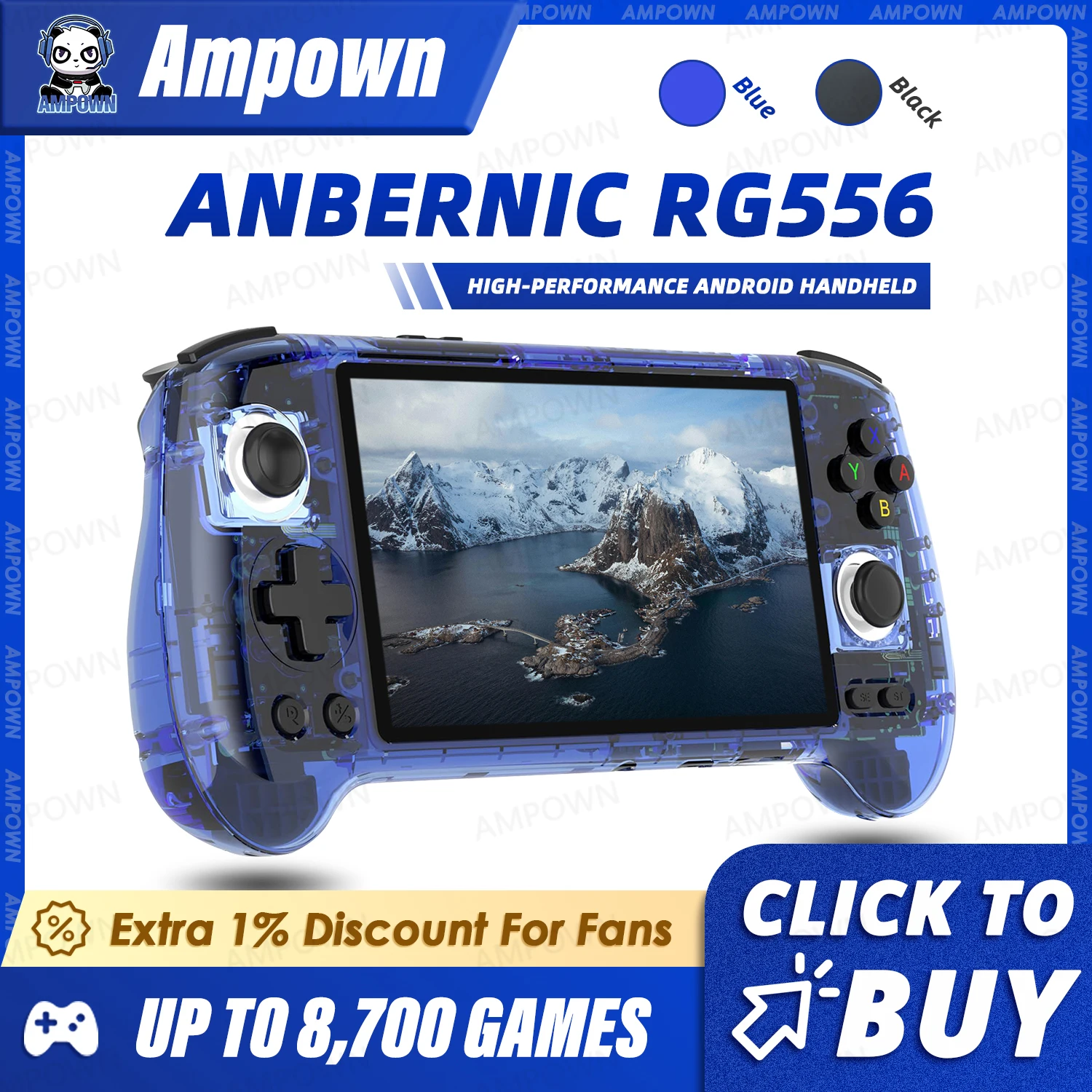 ANBERNIC RG556 Handheld Game Console 5.48'' AMOLED Screen Android System 5500mAH Battery Bluetooth5.0 Portable Video Game Player