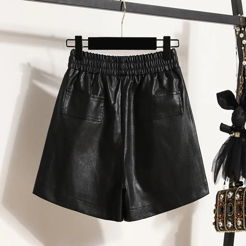 Herbst Winter Frauen neue Kleidung plus Größe feste Shorts elastische Taille lose Taschen a-Linie weites Bein Hosen Mode Vintage-Trend