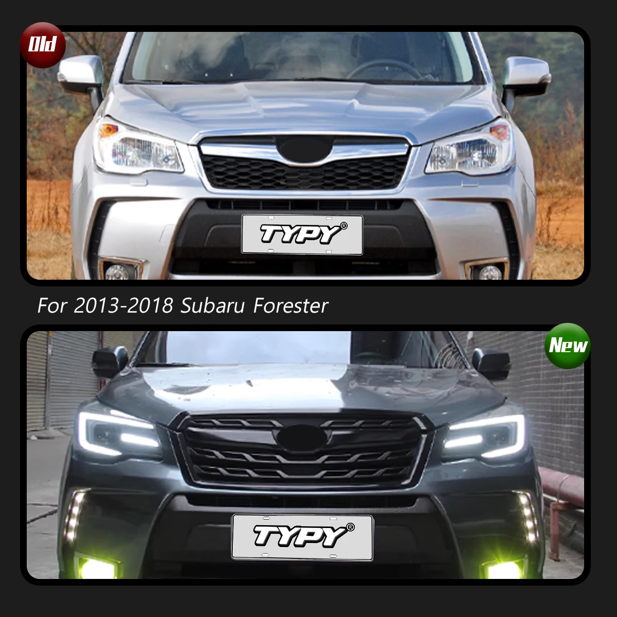 TYPY Car Headlights For Subaru Forester 2013-2018 LED Car Lamps Daytime Running Lights Dynamic Turn Signals Car Accessories