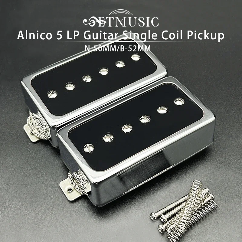 Alnico 5 Single Coil Pickup Humbucker Size White Copper Basepalte 50/52MM for LP Style Guitar Chrome/Gold