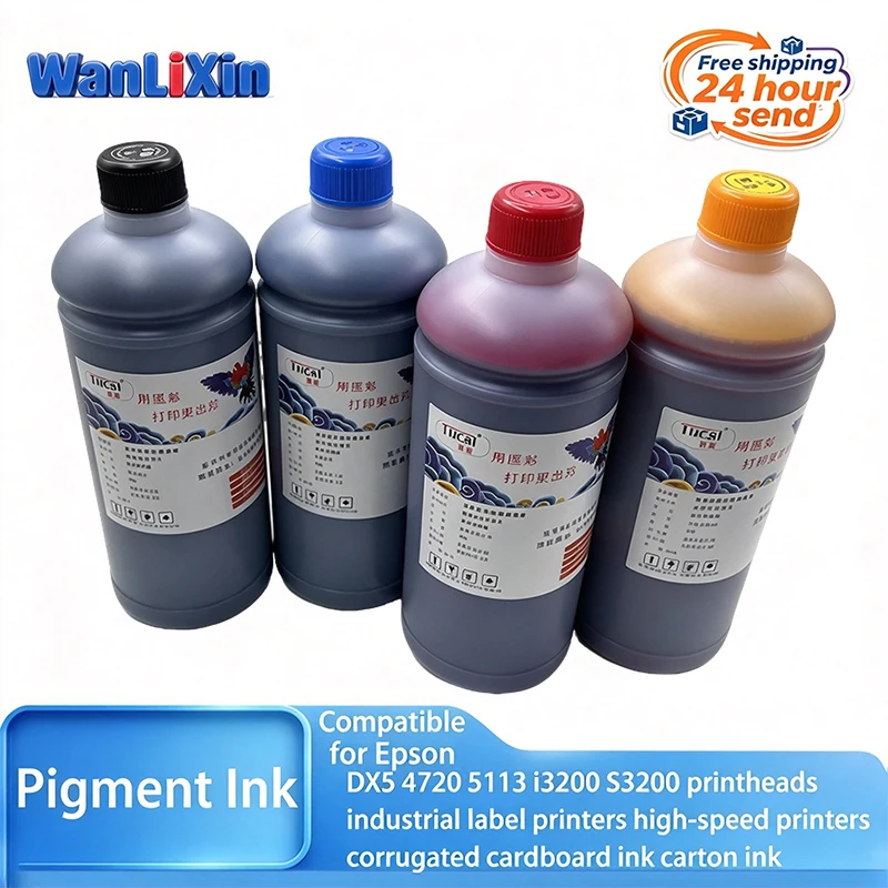 1000ML Pigment ink Compatible for Epson DX5 4720 5113 i3200 Carton ink,corrugated paper ink,industrial ink,highspeed printer ink