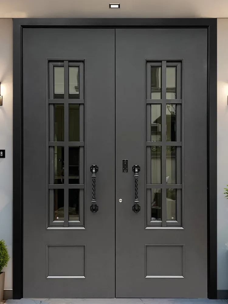 xx-Custom-made Villa Entrance Doors Double-leaf Entry Doors Master-and-slave Exquisitely Carved Courtyard Cast Aluminum Doors