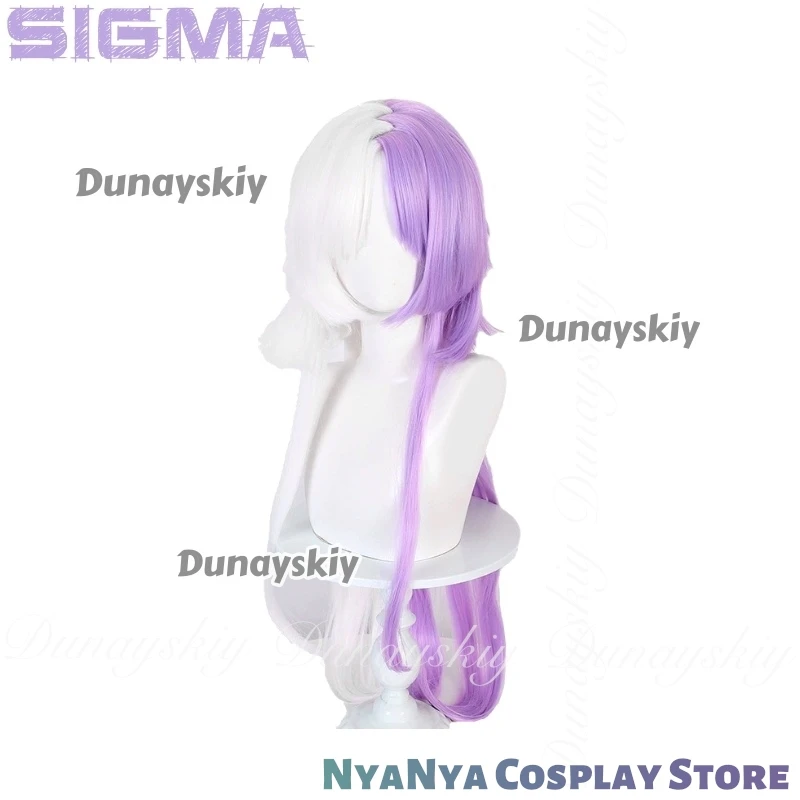 アニメシグマコスプレスカイカジノマネージャー白紫ウィッグ付き白トップコスプレ 코스튬オールオブセット
