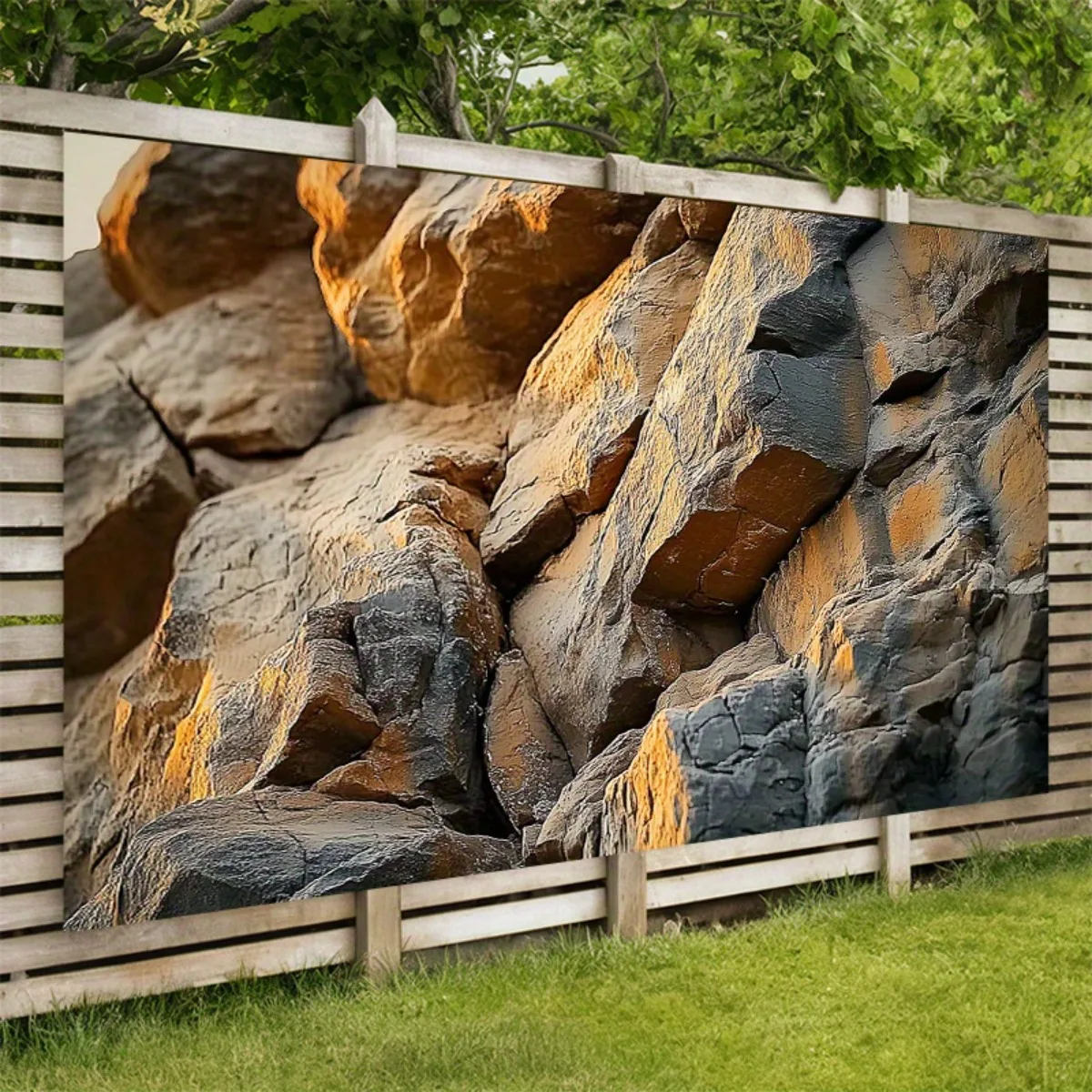 Realistic Rock Cliff Texture Tapestry Natural Stone Wall Hanging Art Decor for Home Room Theme Party Decoration