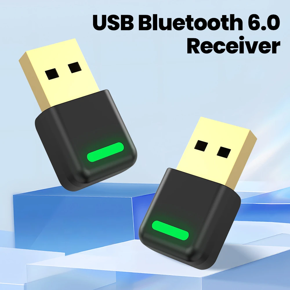 

USB-адаптер Bluetooth Dongle Адаптер Bluetooth 6.0 Bluetooth-приемник и передатчик для Bluetooth-клавиатуры/мыши/наушников/динамика