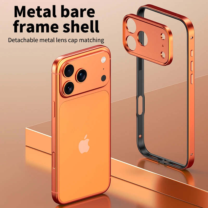 Original Aluminium-Metall-Hybrid-Silikon-Schutzhülle für iPhone 18 17 Pro Max Air mit Metall-Linsenschutz und stoßfester Abdeckung