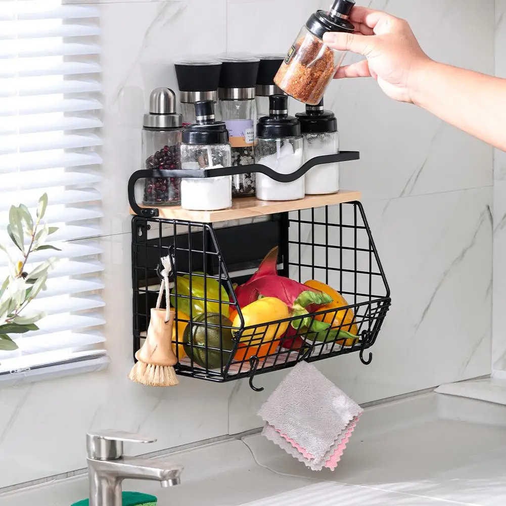 

Magnetic Shelf For Refrigerator Detachable Large Capacity Magnetic Spice Rack Large Opening Magnetic Fridge Organiser S9S3