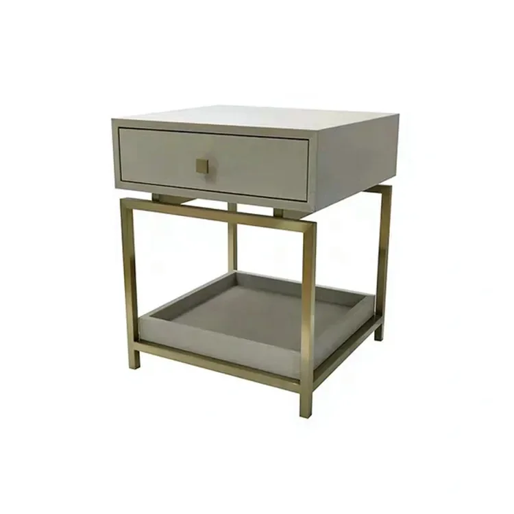 

Furniture model room, bedside table, modern simple plate hard-wrapped leather, bedside table