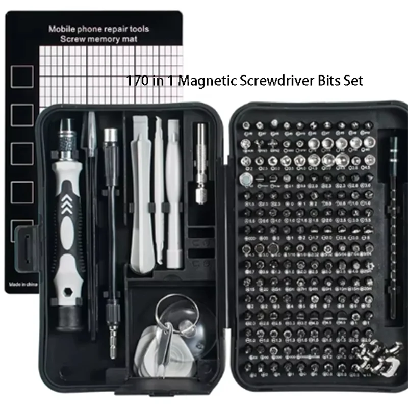 

170 in 1 Magnetic Screwdriver Bits Set Electrical Driver Remover Torx Phillips Screwdriver Wrench Household Repairing Tools Kit