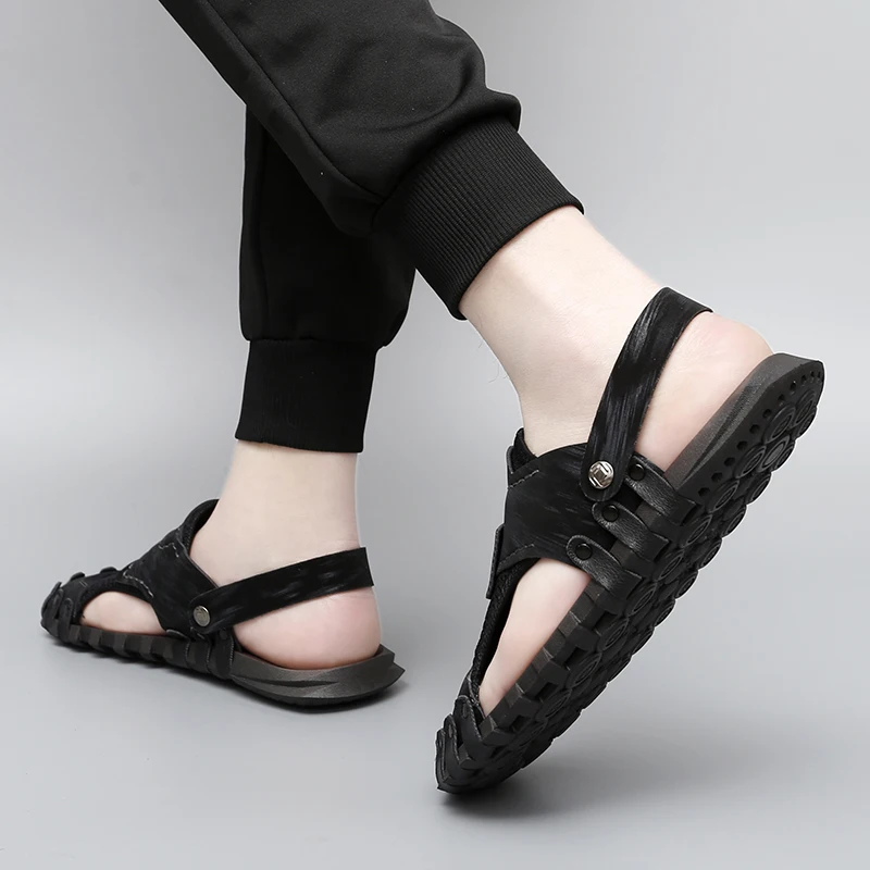 

Soft Buffering Function Summer Slippers Unisex Flat Anti Slip Student Daily Outdoor Walking Shoes