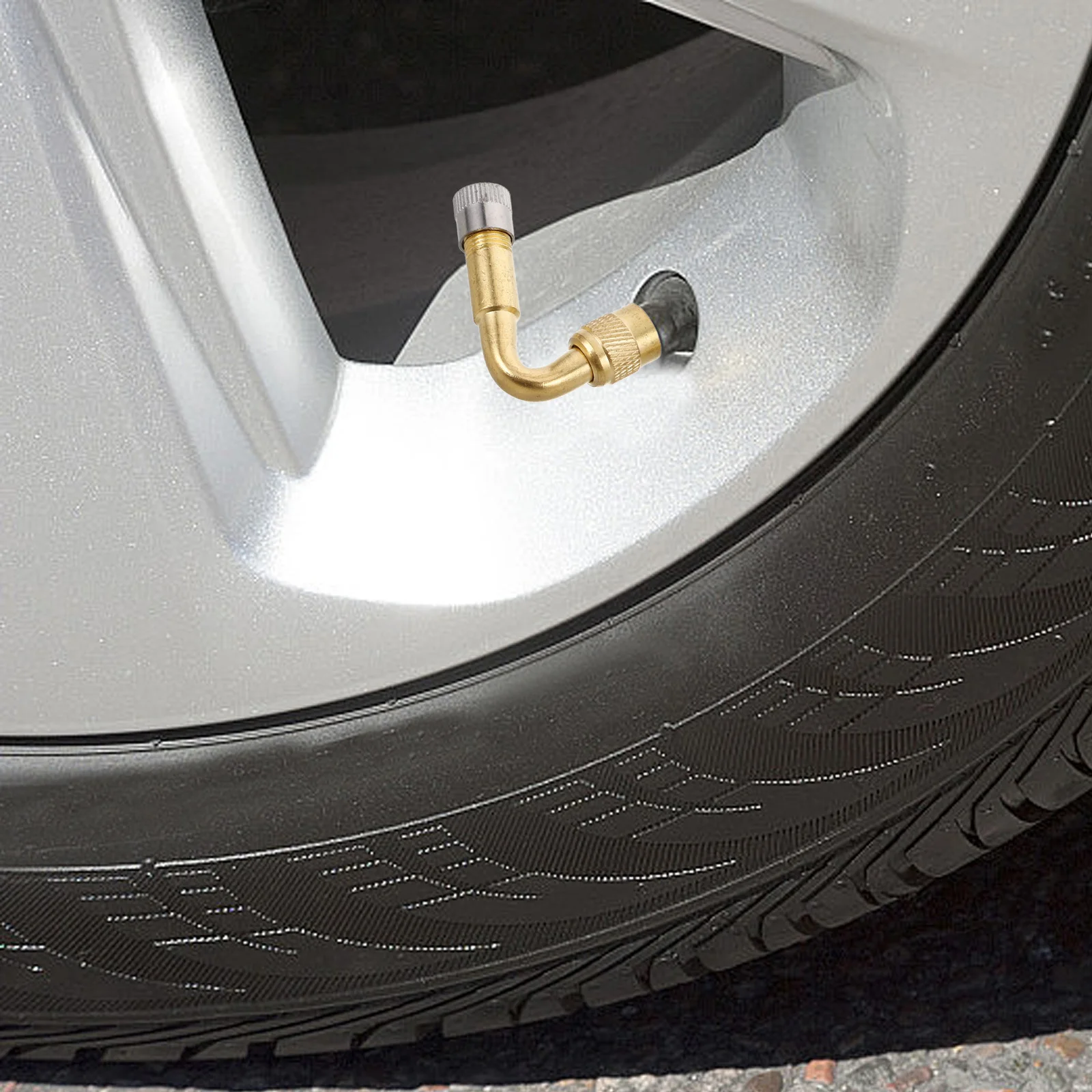 

2Pcs Tire Valve Extension Rod Brass Valve Stem Extender for Electric Scooter Car Bike Air Tire Inflation Supply