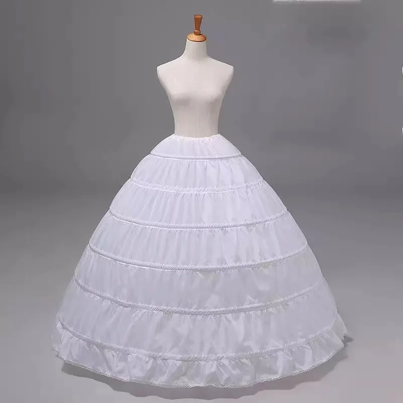 Personalizado em estoque venda quente 6 hoop 2024 vestido de baile osso completo crinoline petticoat para vestido de casamento acessórios deslizamento