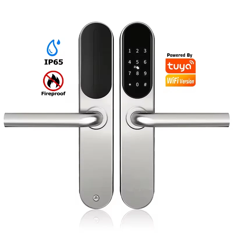 

Tuya Slim European Fireproof Waterproof Cerradura Biomtrica Fingerprint Smart 5-in-1 Keyless Entry Door Lock