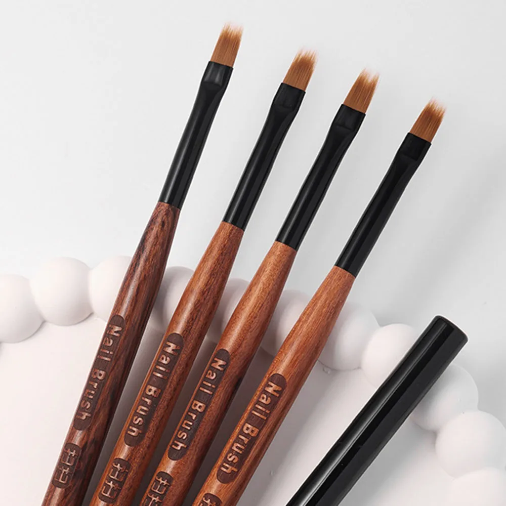 Brown Wood Nail Ombre Brush Nail Art Painting Pen Brush Lace UV Gel Polish Gradient Design Drawing Pen Liner Brush Tools