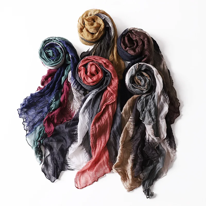 Simple and versatile 4-color stitching Bali yarn multi-color women's scarf autumn and winter fashion multi-purpose shawl