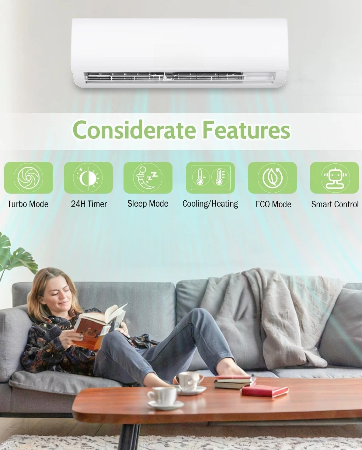 Wifi Enabled 18,000 BTU Mini Split Air Conditioner & Heater, 19 SEER2 230V Split AC Unit Ductless Inverter System with, Custom