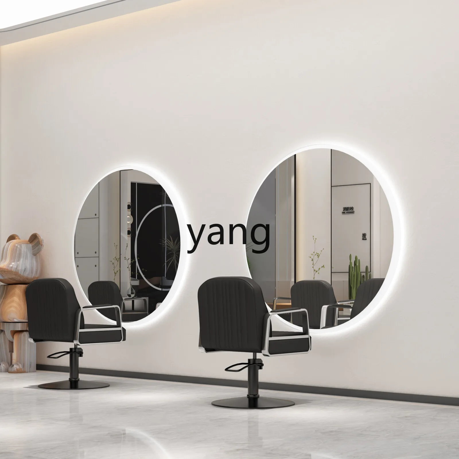 CX  new Internet celebrity hair salon mirror hair salon special acrylic edge barber shop mirror