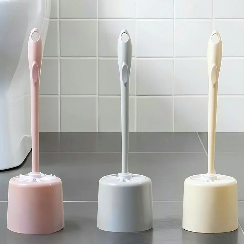 Ergonomic Bathroom Toilet Brush With Stand Wall Mounted Deep Cleaning Tool Efficient Scrubbing For Toilet Interior