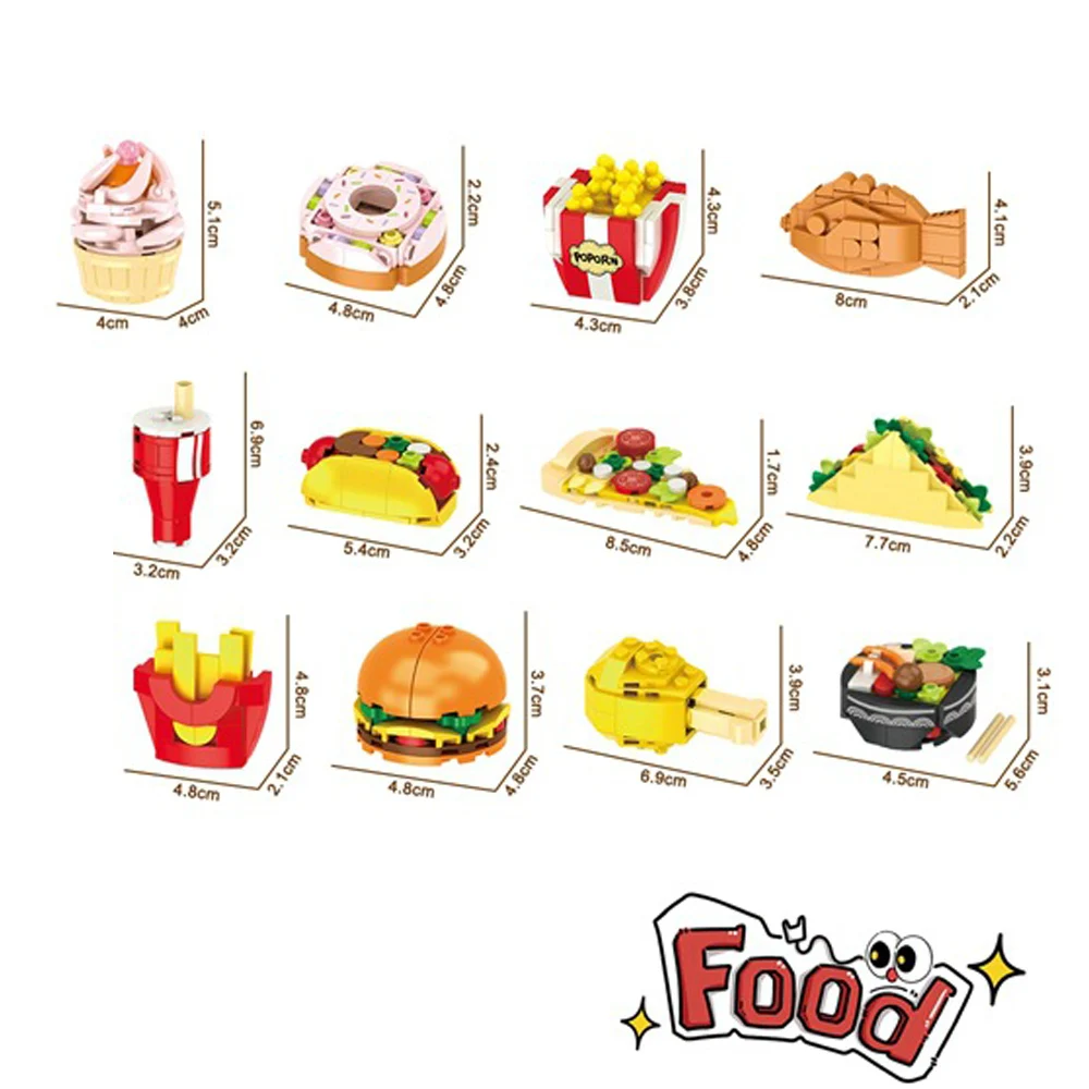 

Idea Loz Ramen Mini Diamond Building Block Food Bricks Icecream Sandwich Cola Hotdog Popcorn Hamburger donut Toys For Kids Gifts